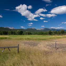 Lovely Meadow and Mountains at Dude Ranch in Wyoming